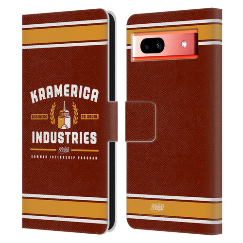 Seinfeld Graphics Kramerica Industries Leather Book Wallet Case Cover For Google Pixel 7a