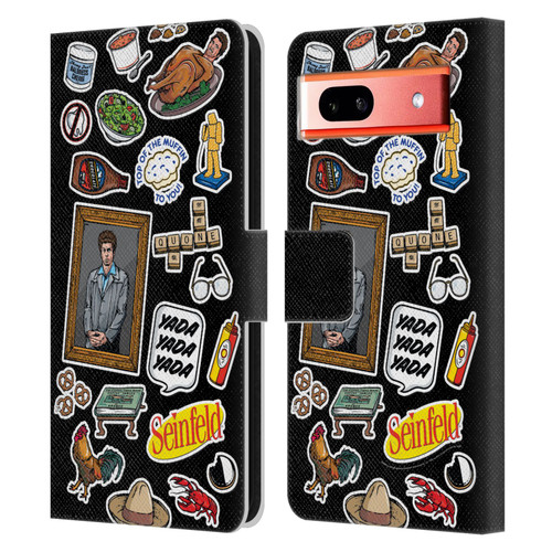 Seinfeld Graphics Sticker Collage Leather Book Wallet Case Cover For Google Pixel 7a