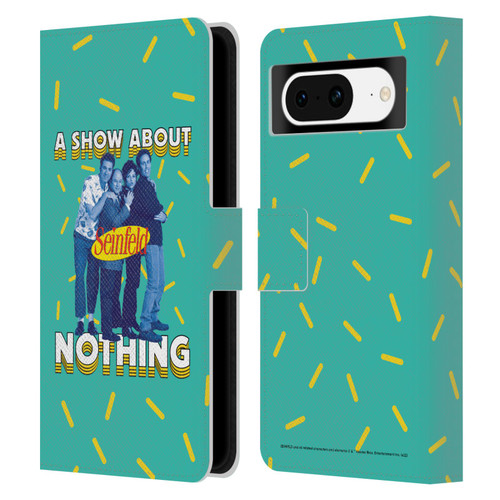 Seinfeld Graphics A Show About Nothing Leather Book Wallet Case Cover For Google Pixel 8
