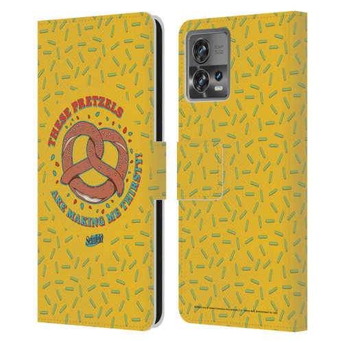 Seinfeld Graphics These Pretzels Leather Book Wallet Case Cover For Motorola Moto Edge 30 Fusion