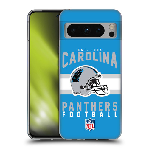 NFL Carolina Panthers Graphics Helmet Typography Soft Gel Case for Google Pixel 8 Pro