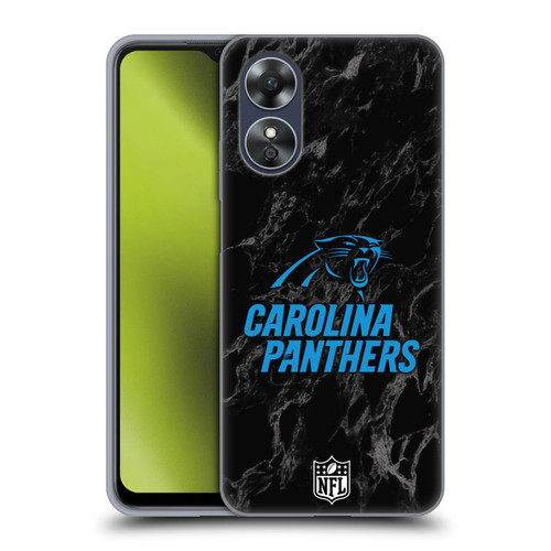 NFL Carolina Panthers Graphics Coloured Marble Soft Gel Case for OPPO A17