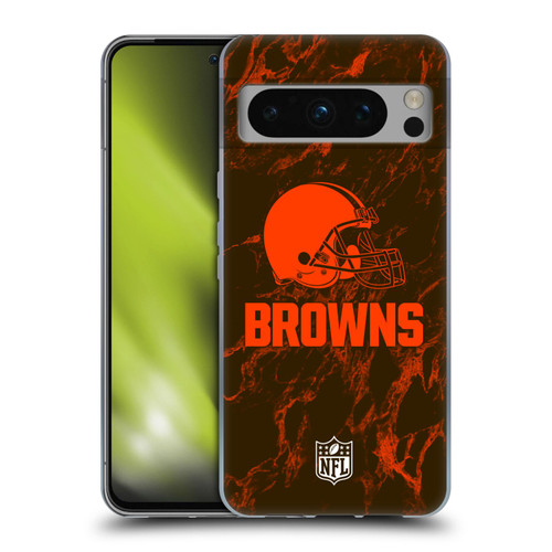 NFL Cleveland Browns Graphics Coloured Marble Soft Gel Case for Google Pixel 8 Pro