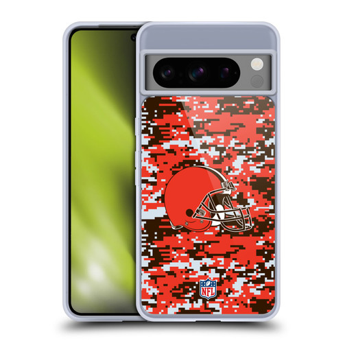 NFL Cleveland Browns Graphics Digital Camouflage Soft Gel Case for Google Pixel 8 Pro