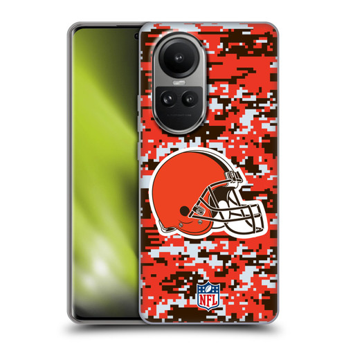 NFL Cleveland Browns Graphics Digital Camouflage Soft Gel Case for OPPO Reno10 5G / Reno10 Pro 5G