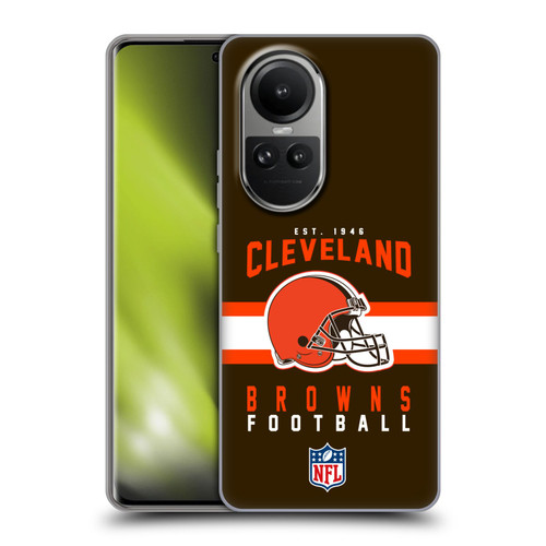 NFL Cleveland Browns Graphics Helmet Typography Soft Gel Case for OPPO Reno10 5G / Reno10 Pro 5G