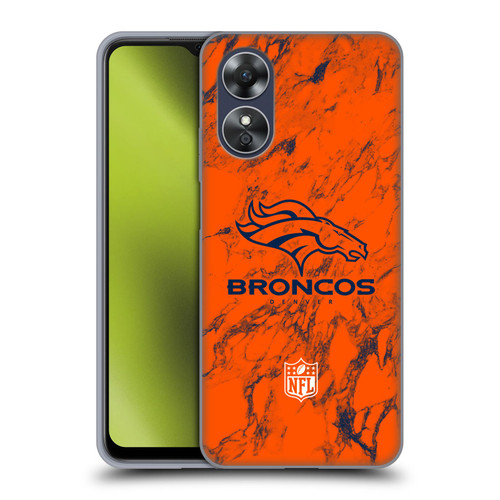 NFL Denver Broncos Graphics Coloured Marble Soft Gel Case for OPPO A17