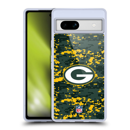 NFL Green Bay Packers Graphics Digital Camouflage Soft Gel Case for Google Pixel 7a