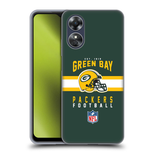 NFL Green Bay Packers Graphics Helmet Typography Soft Gel Case for OPPO A17