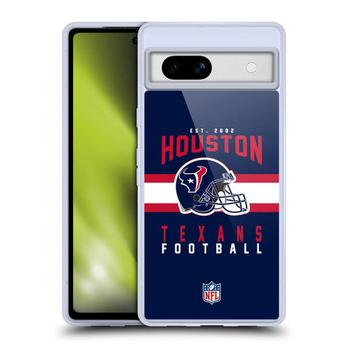 NFL Houston Texans Graphics Helmet Typography Soft Gel Case for Google Pixel 7a