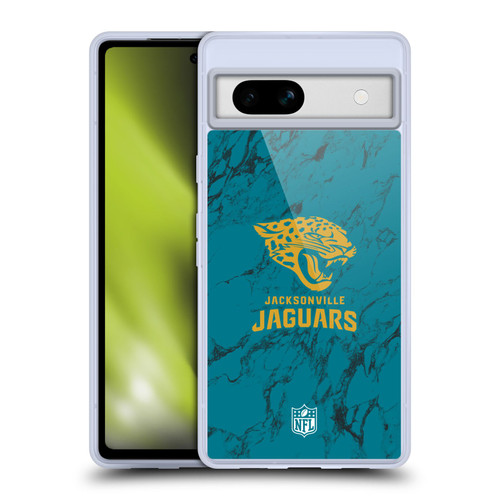 NFL Jacksonville Jaguars Graphics Coloured Marble Soft Gel Case for Google Pixel 7a