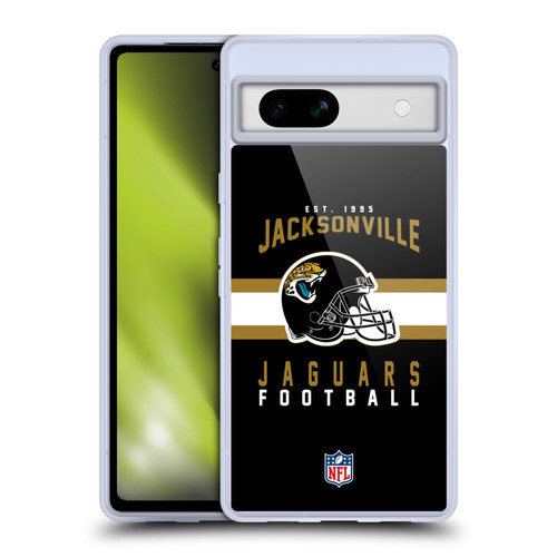 NFL Jacksonville Jaguars Graphics Helmet Typography Soft Gel Case for Google Pixel 7a
