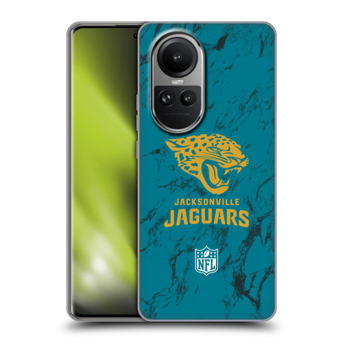 NFL Jacksonville Jaguars Graphics Coloured Marble Soft Gel Case for OPPO Reno10 5G / Reno10 Pro 5G