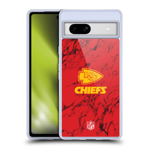 NFL Kansas City Chiefs Graphics Coloured Marble Soft Gel Case for Google Pixel 7a