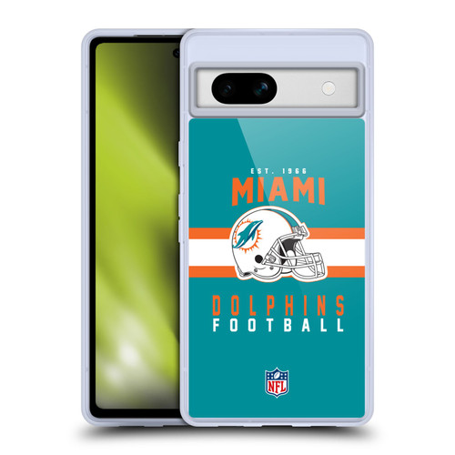 NFL Miami Dolphins Graphics Helmet Typography Soft Gel Case for Google Pixel 7a