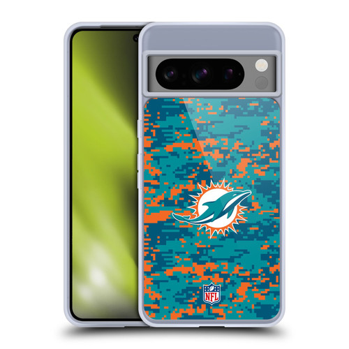 NFL Miami Dolphins Graphics Digital Camouflage Soft Gel Case for Google Pixel 8 Pro