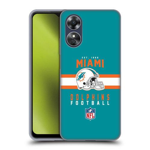 NFL Miami Dolphins Graphics Helmet Typography Soft Gel Case for OPPO A17