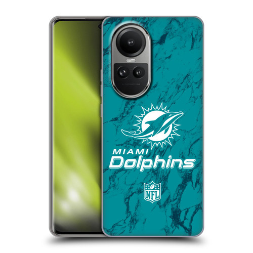 NFL Miami Dolphins Graphics Coloured Marble Soft Gel Case for OPPO Reno10 5G / Reno10 Pro 5G