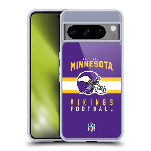 NFL Minnesota Vikings Graphics Helmet Typography Soft Gel Case for Google Pixel 8 Pro