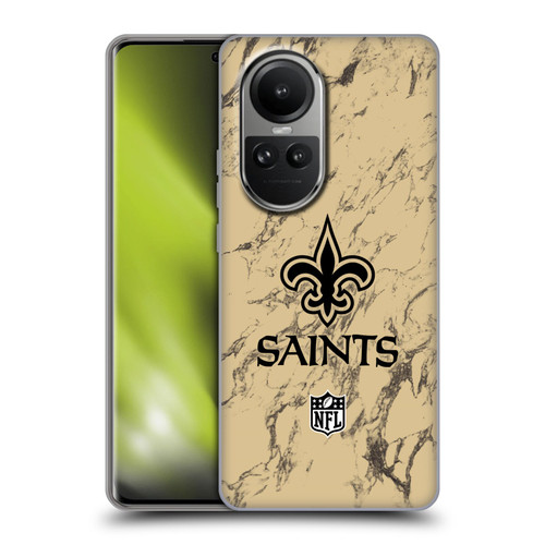 NFL New Orleans Saints Graphics Coloured Marble Soft Gel Case for OPPO Reno10 5G / Reno10 Pro 5G