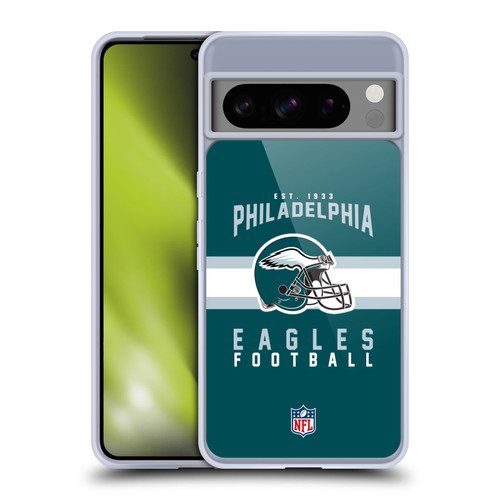 NFL Philadelphia Eagles Graphics Helmet Typography Soft Gel Case for Google Pixel 8 Pro