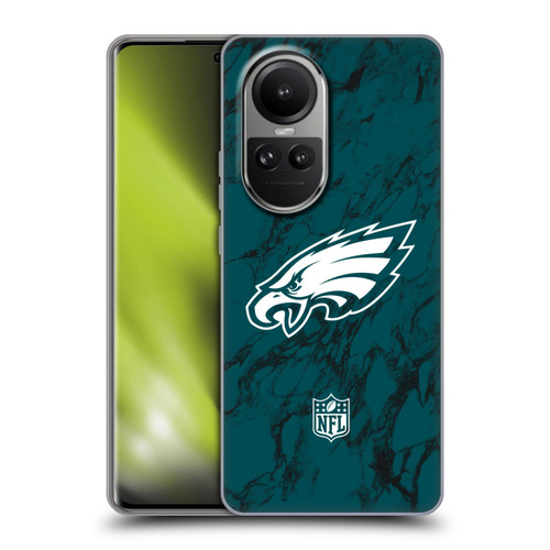 NFL Philadelphia Eagles Graphics Coloured Marble Soft Gel Case for OPPO Reno10 5G / Reno10 Pro 5G