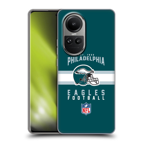 NFL Philadelphia Eagles Graphics Helmet Typography Soft Gel Case for OPPO Reno10 5G / Reno10 Pro 5G