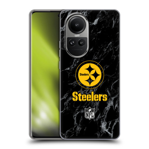NFL Pittsburgh Steelers Graphics Coloured Marble Soft Gel Case for OPPO Reno10 5G / Reno10 Pro 5G