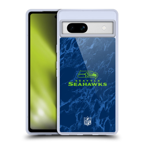 NFL Seattle Seahawks Graphics Coloured Marble Soft Gel Case for Google Pixel 7a