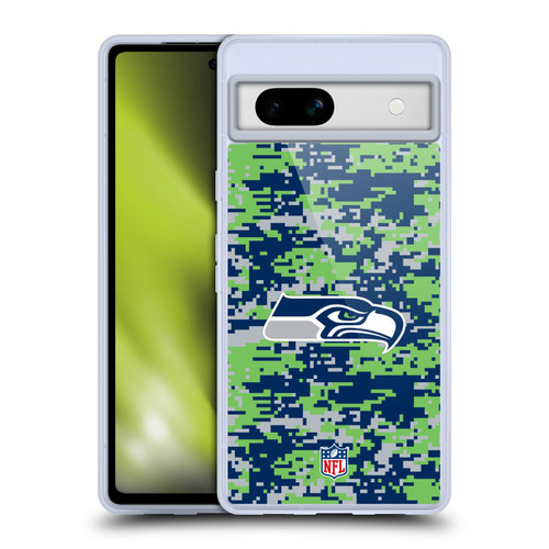 NFL Seattle Seahawks Graphics Digital Camouflage Soft Gel Case for Google Pixel 7a