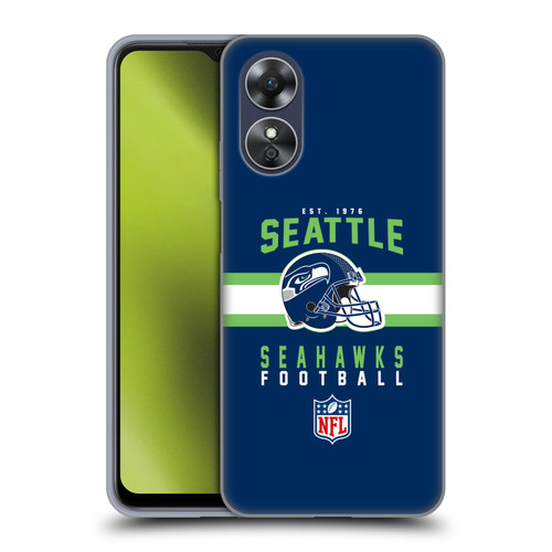 NFL Seattle Seahawks Graphics Helmet Typography Soft Gel Case for OPPO A17