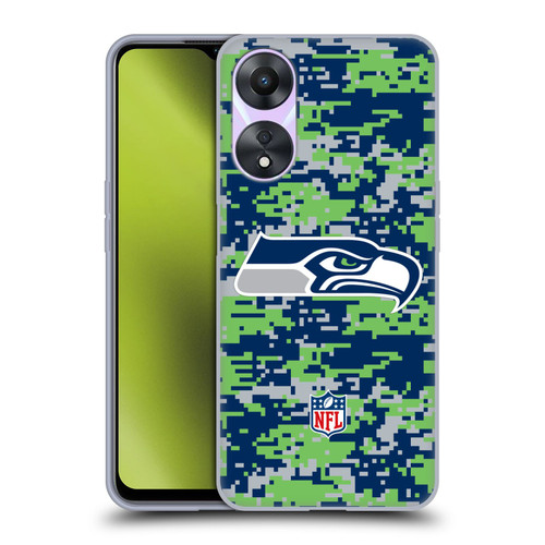NFL Seattle Seahawks Graphics Digital Camouflage Soft Gel Case for OPPO A78 5G