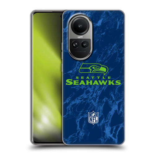 NFL Seattle Seahawks Graphics Coloured Marble Soft Gel Case for OPPO Reno10 5G / Reno10 Pro 5G