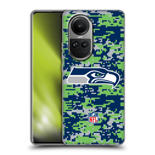 NFL Seattle Seahawks Graphics Digital Camouflage Soft Gel Case for OPPO Reno10 5G / Reno10 Pro 5G