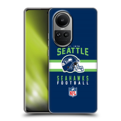 NFL Seattle Seahawks Graphics Helmet Typography Soft Gel Case for OPPO Reno10 5G / Reno10 Pro 5G