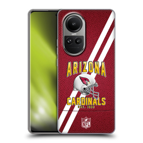 NFL Arizona Cardinals Logo Art Football Stripes Soft Gel Case for OPPO Reno10 5G / Reno10 Pro 5G