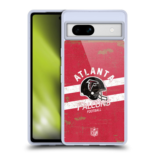 NFL Atlanta Falcons Logo Art Helmet Distressed Soft Gel Case for Google Pixel 7a