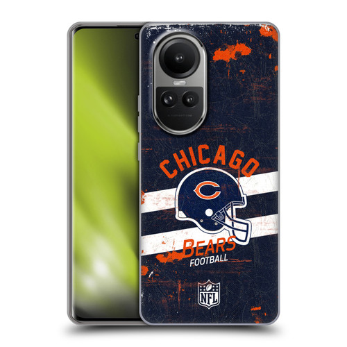 NFL Chicago Bears Logo Art Helmet Distressed Soft Gel Case for OPPO Reno10 5G / Reno10 Pro 5G