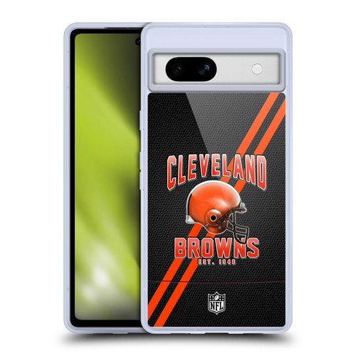 NFL Cleveland Browns Logo Art Football Stripes Soft Gel Case for Google Pixel 7a