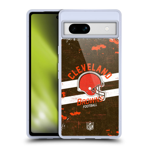 NFL Cleveland Browns Logo Art Helmet Distressed Soft Gel Case for Google Pixel 7a