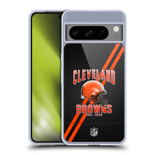 NFL Cleveland Browns Logo Art Football Stripes Soft Gel Case for Google Pixel 8 Pro