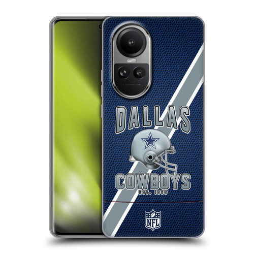 NFL Dallas Cowboys Logo Art Football Stripes Soft Gel Case for OPPO Reno10 5G / Reno10 Pro 5G