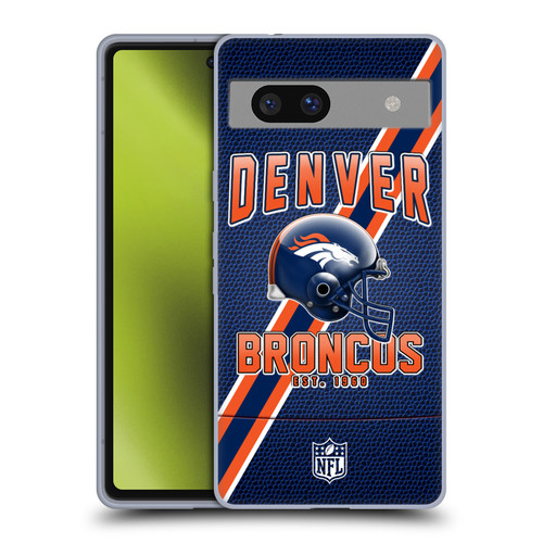 NFL Denver Broncos Logo Art Football Stripes Soft Gel Case for Google Pixel 7a