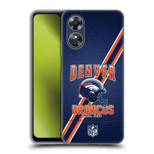 NFL Denver Broncos Logo Art Football Stripes Soft Gel Case for OPPO A17