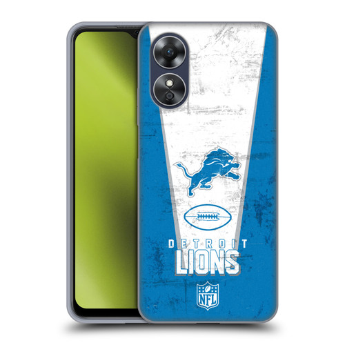 NFL Detroit Lions Logo Art Banner Soft Gel Case for OPPO A17