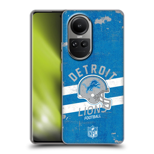 NFL Detroit Lions Logo Art Helmet Distressed Soft Gel Case for OPPO Reno10 5G / Reno10 Pro 5G