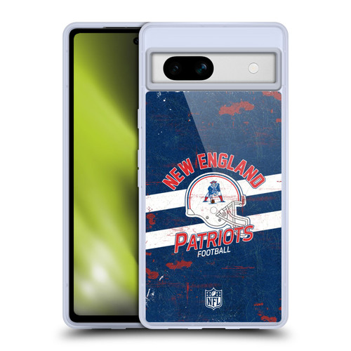 NFL New England Patriots Logo Art Helmet Distressed Soft Gel Case for Google Pixel 7a