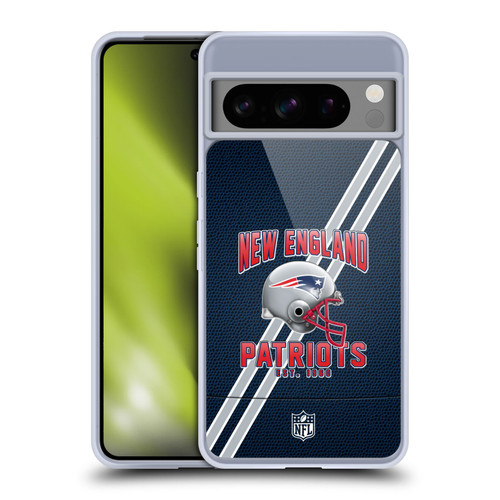 NFL New England Patriots Logo Art Football Stripes Soft Gel Case for Google Pixel 8 Pro