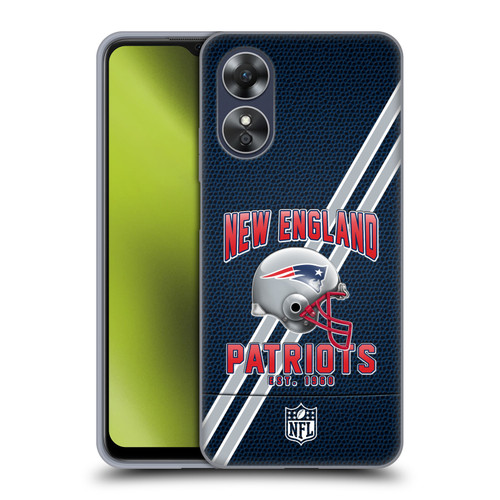NFL New England Patriots Logo Art Football Stripes Soft Gel Case for OPPO A17