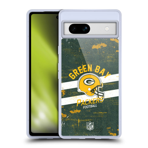 NFL Green Bay Packers Logo Art Helmet Distressed Soft Gel Case for Google Pixel 7a